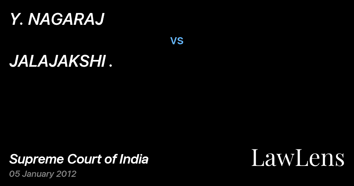 Preview image for Y. NAGARAJ vs. JALAJAKSHI .