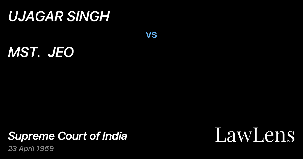 Preview image for UJAGAR SINGH vs. MST.  JEO