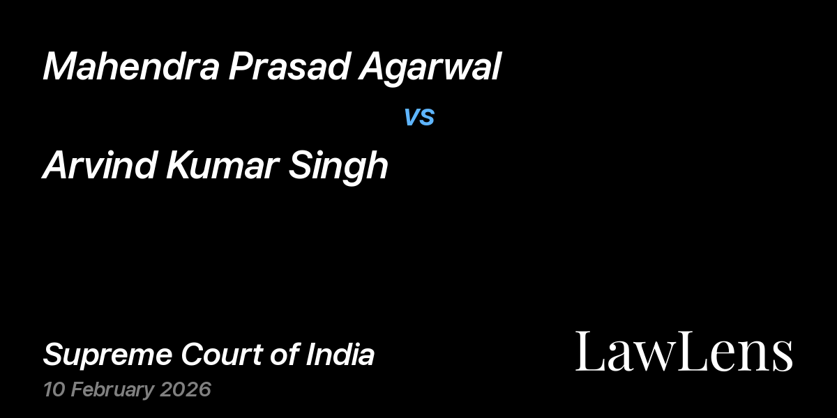 Preview image for Mahendra Prasad Agarwal vs. Arvind Kumar Singh