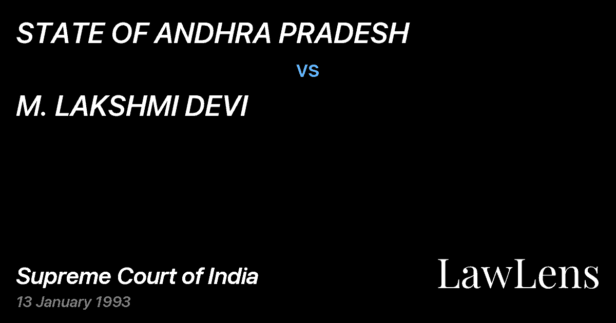 Preview image for STATE OF ANDHRA PRADESH vs. M. LAKSHMI DEVI