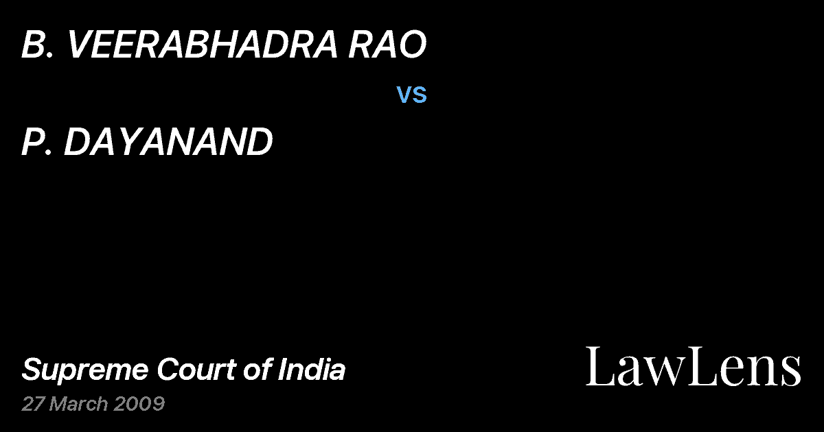 Preview image for B. VEERABHADRA RAO vs. P. DAYANAND