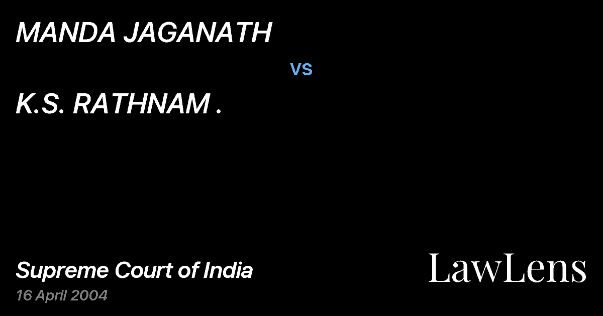 Preview image for MANDA JAGANATH vs. K.S. RATHNAM .