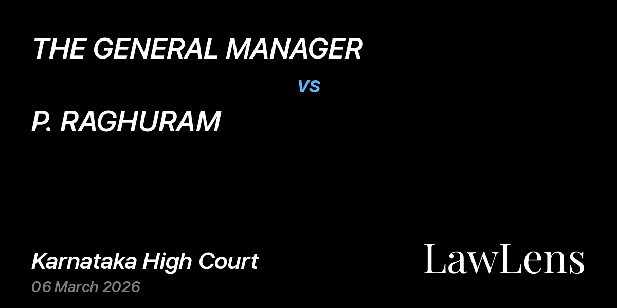 Preview image for THE GENERAL MANAGER vs. P. RAGHURAM