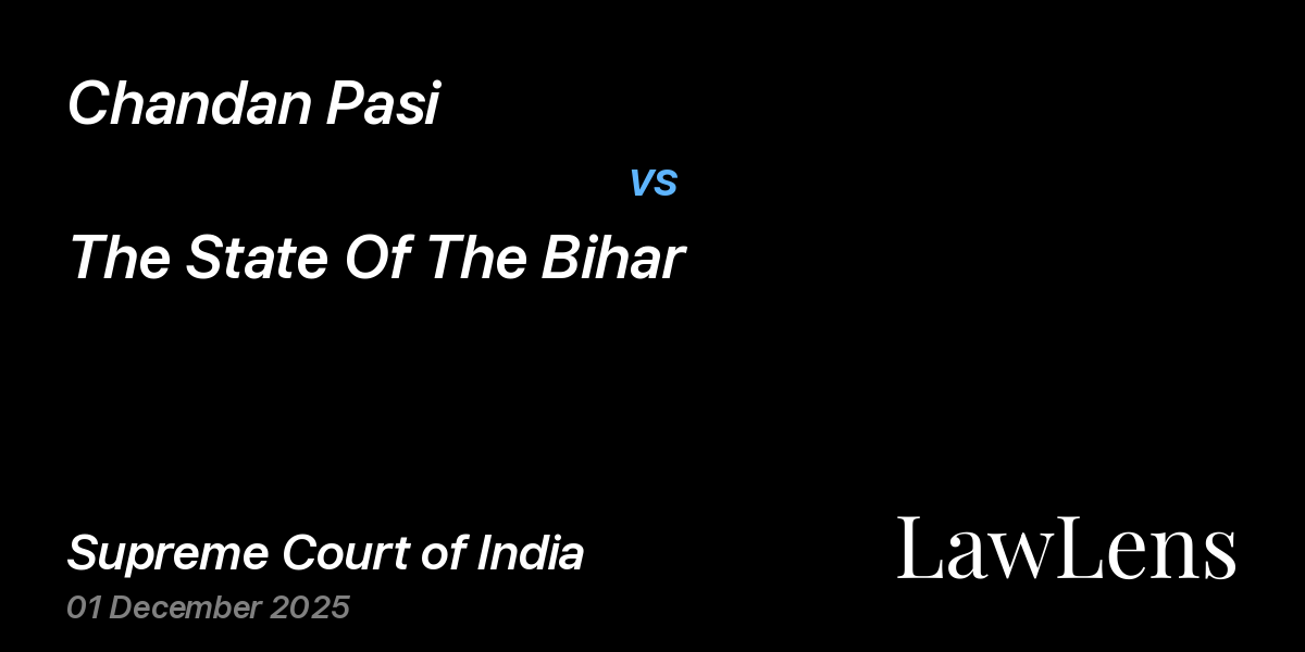 Preview image for Chandan Pasi vs. The State Of The Bihar
