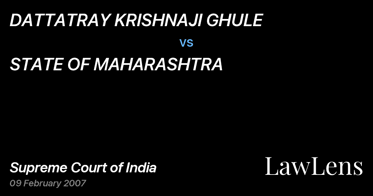 Preview image for DATTATRAY KRISHNAJI GHULE vs. STATE OF MAHARASHTRA