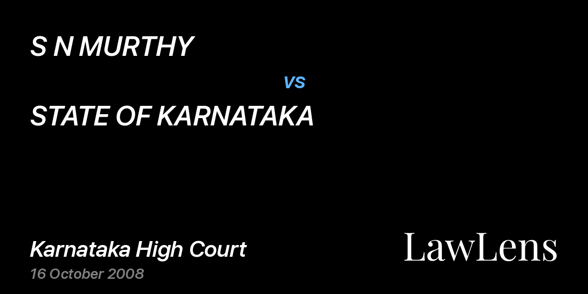 Preview image for S N MURTHY vs. STATE OF KARNATAKA