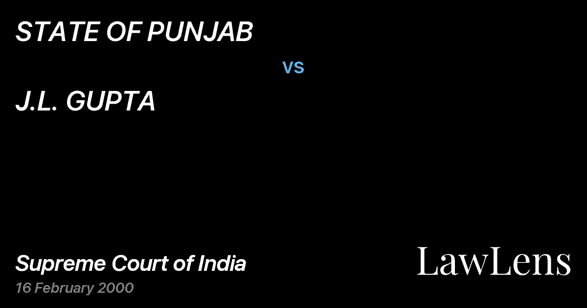 Preview image for STATE OF PUNJAB vs. J.L. GUPTA