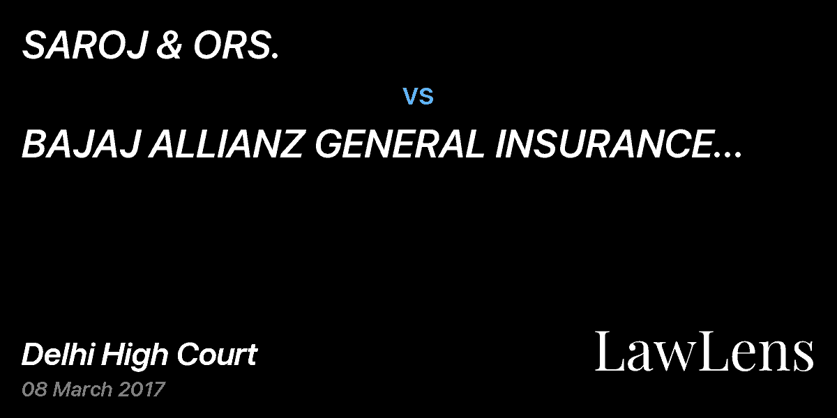 Preview image for SAROJ & ORS.   vs.  BAJAJ ALLIANZ GENERAL INSURANCE  CO. LTD. & ANR.