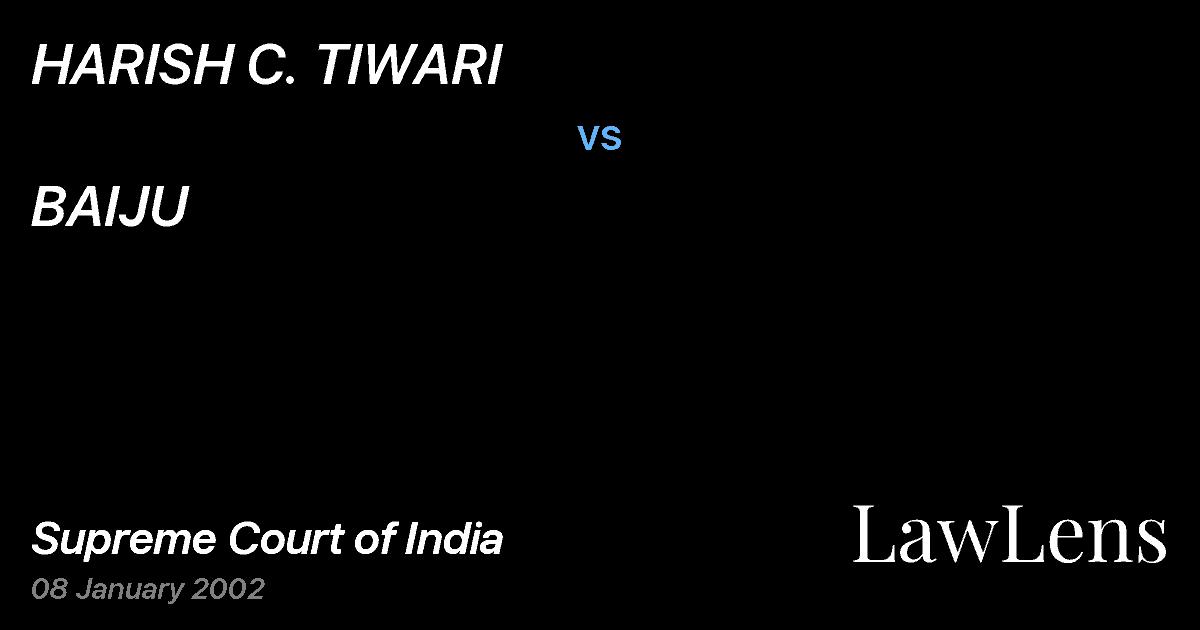 Preview image for HARISH C. TIWARI vs. BAIJU