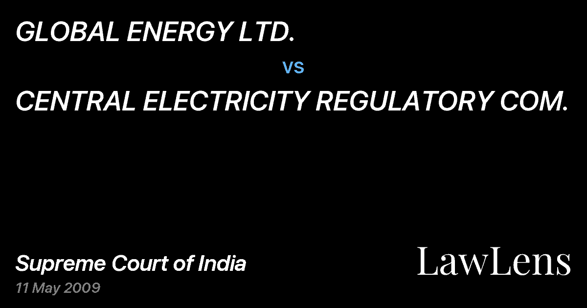 Preview image for GLOBAL ENERGY LTD. vs. CENTRAL ELECTRICITY REGULATORY COM.