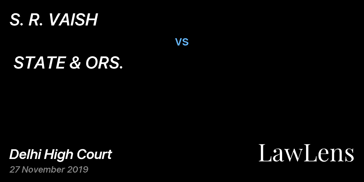 Preview image for S. R. VAISH vs. STATE & ORS.