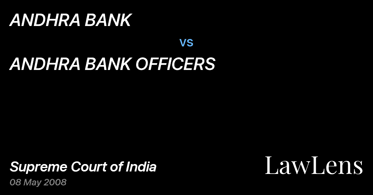 Preview image for ANDHRA BANK vs. ANDHRA BANK OFFICERS