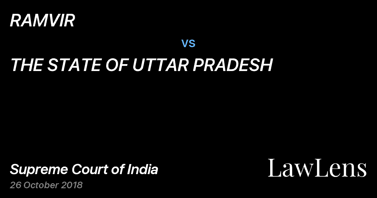 Preview image for RAMVIR vs. THE STATE OF UTTAR PRADESH
