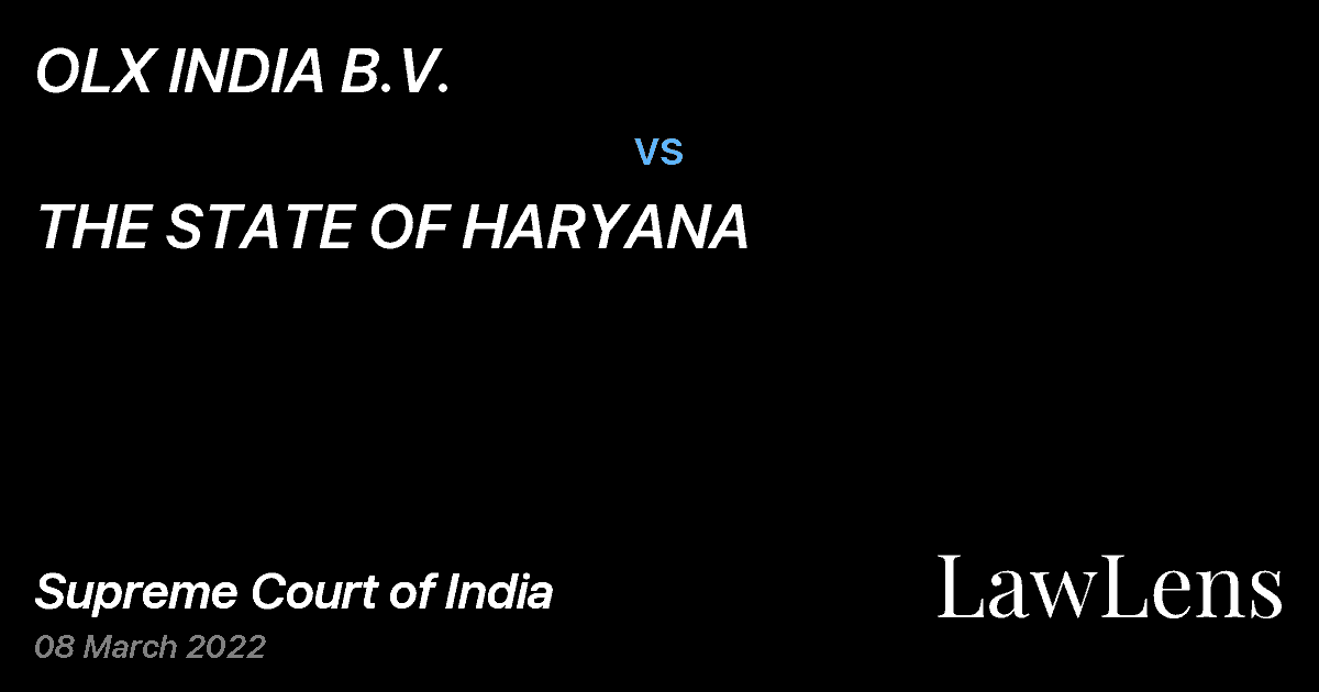 Preview image for OLX INDIA B.V. vs. THE STATE OF HARYANA