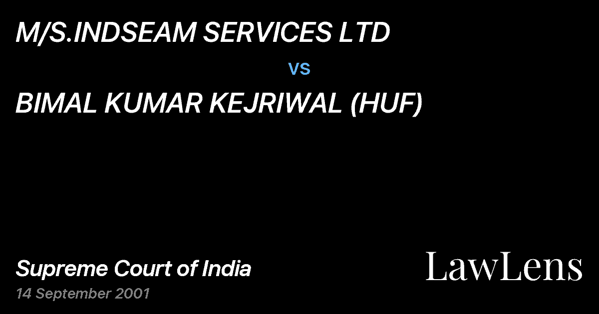 Preview image for M/S.INDSEAM SERVICES LTD vs. BIMAL KUMAR KEJRIWAL (HUF)