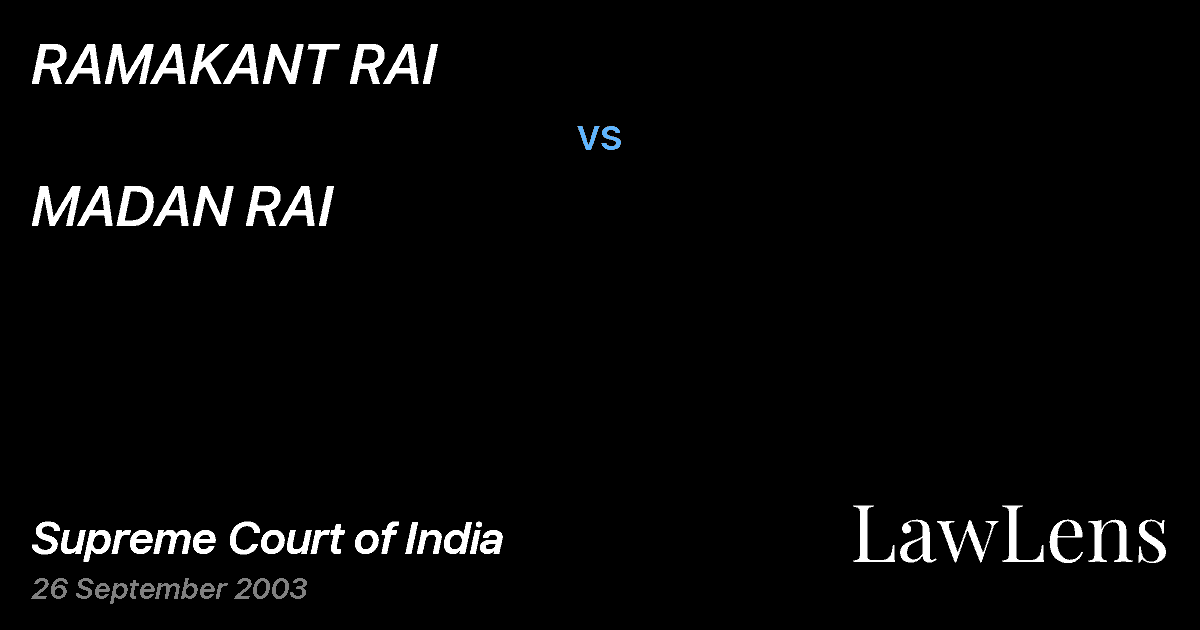 Preview image for RAMAKANT RAI vs. MADAN RAI