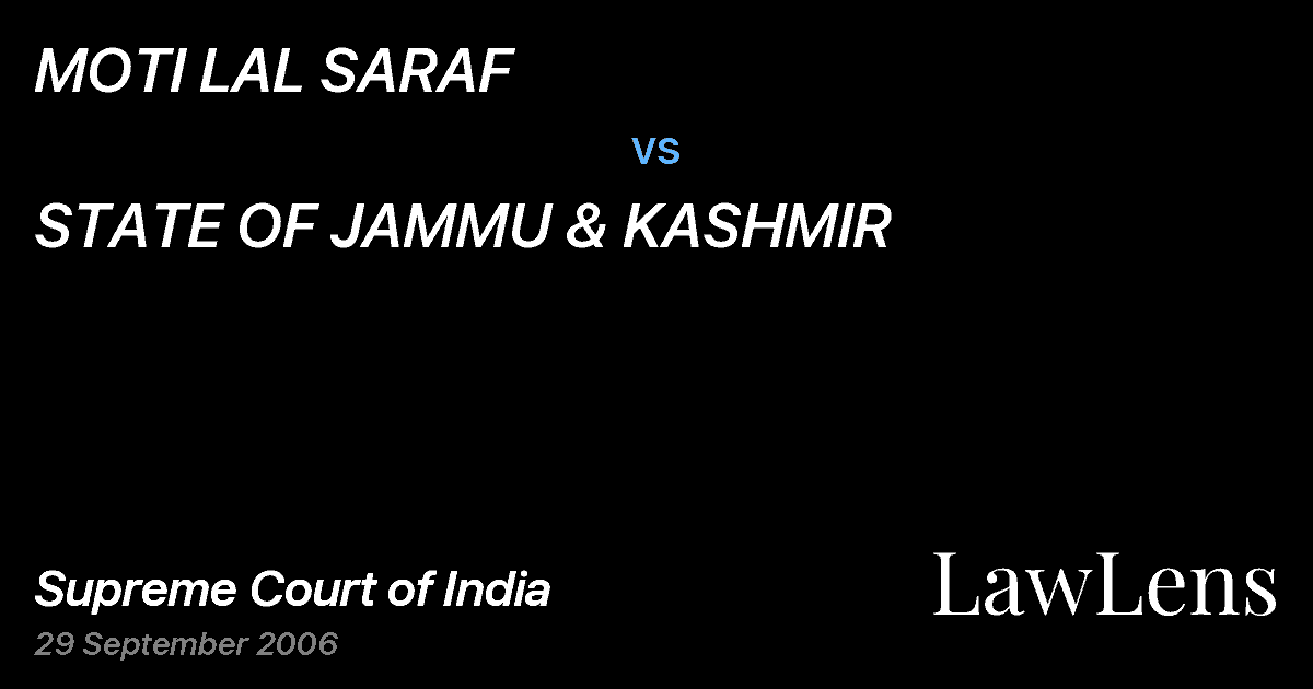 Preview image for MOTI LAL SARAF vs. STATE OF JAMMU & KASHMIR