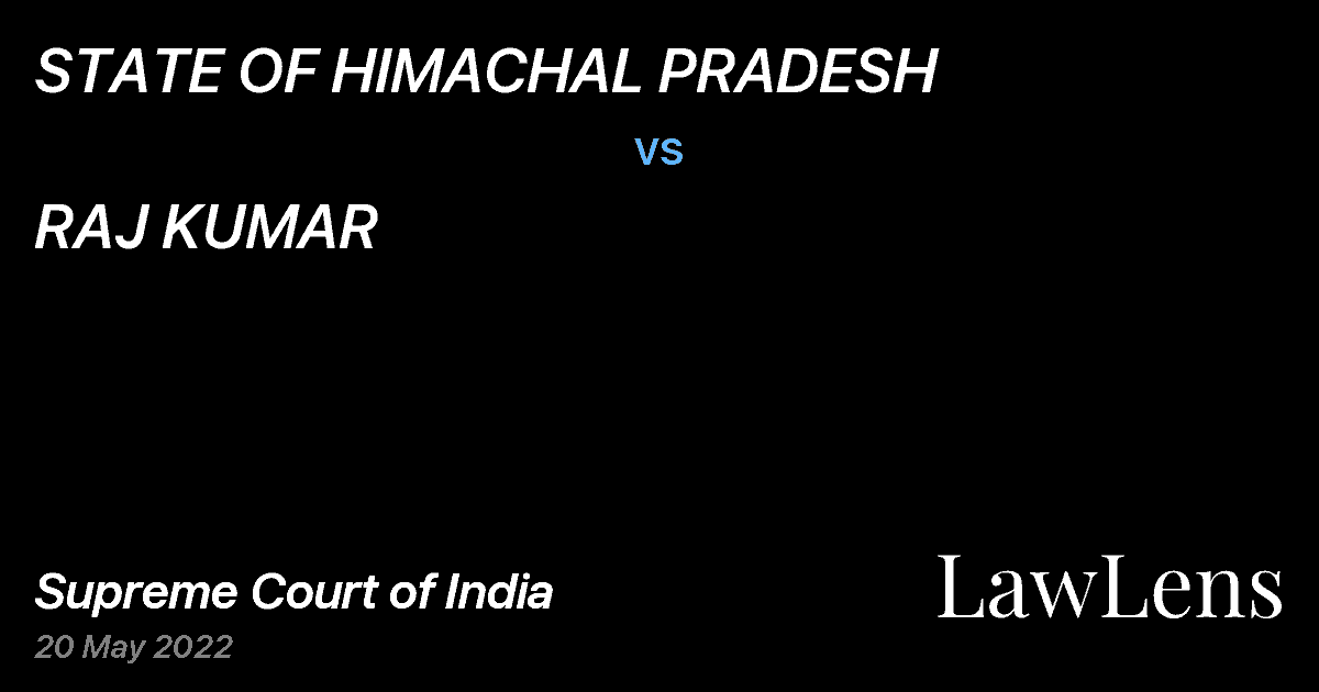 Preview image for STATE OF HIMACHAL PRADESH vs. RAJ KUMAR