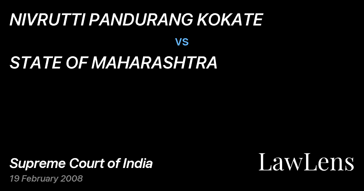 Preview image for NIVRUTTI PANDURANG KOKATE vs. STATE OF MAHARASHTRA