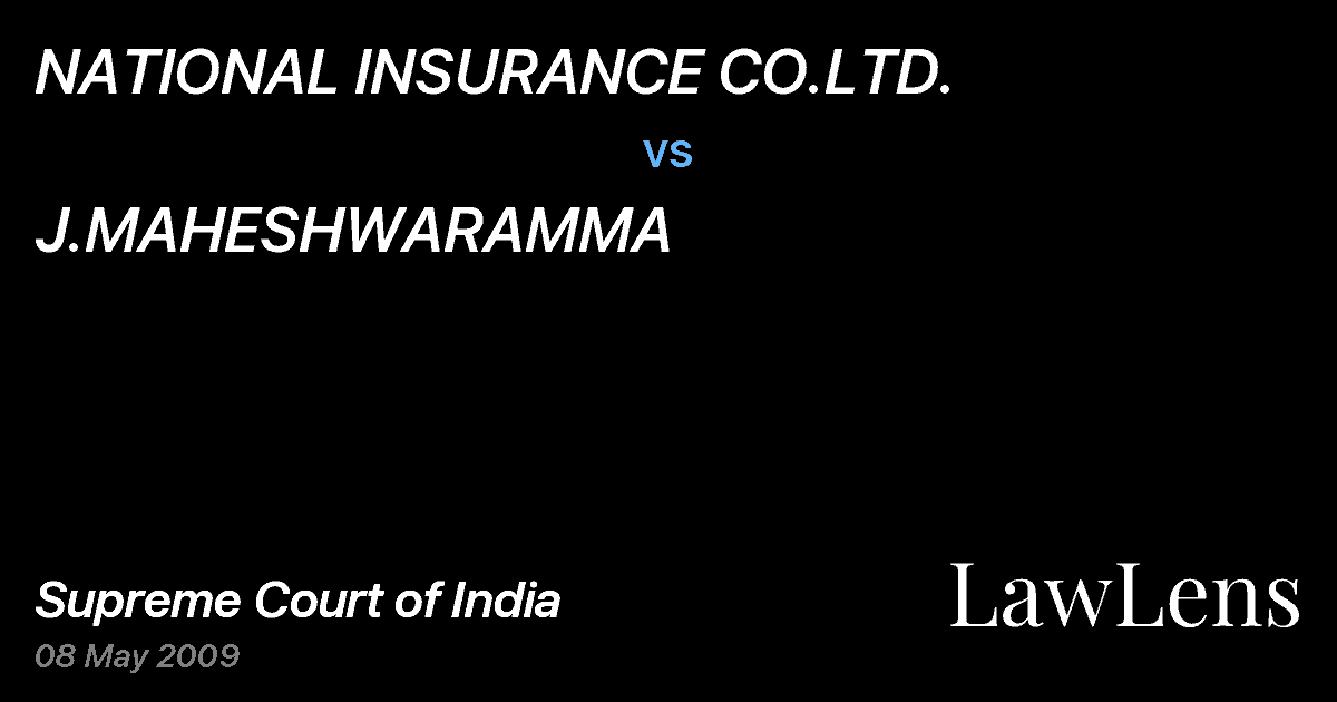 Preview image for NATIONAL INSURANCE CO.LTD. vs. J.MAHESHWARAMMA