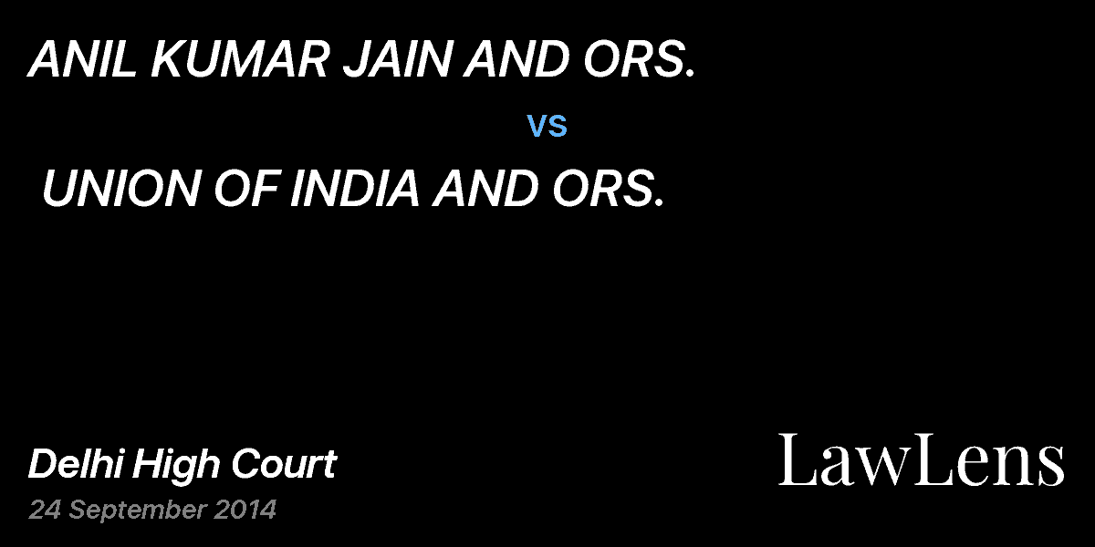 Preview image for ANIL KUMAR JAIN AND ORS.  vs.  UNION OF INDIA AND ORS.