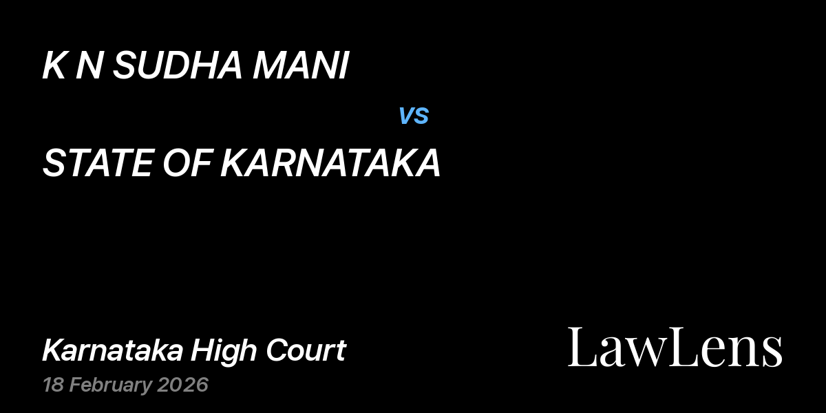 Preview image for K N SUDHA MANI vs. STATE OF KARNATAKA