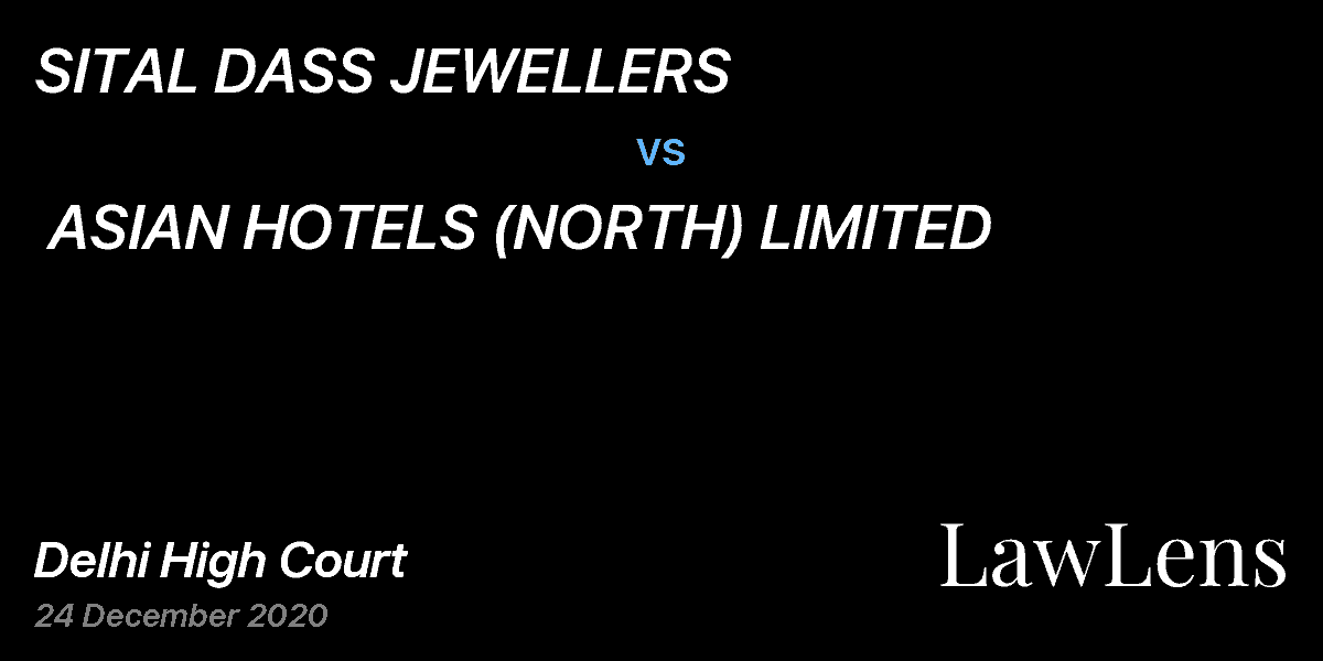 Preview image for SITAL DASS JEWELLERS  vs.  ASIAN HOTELS (NORTH) LIMITED
