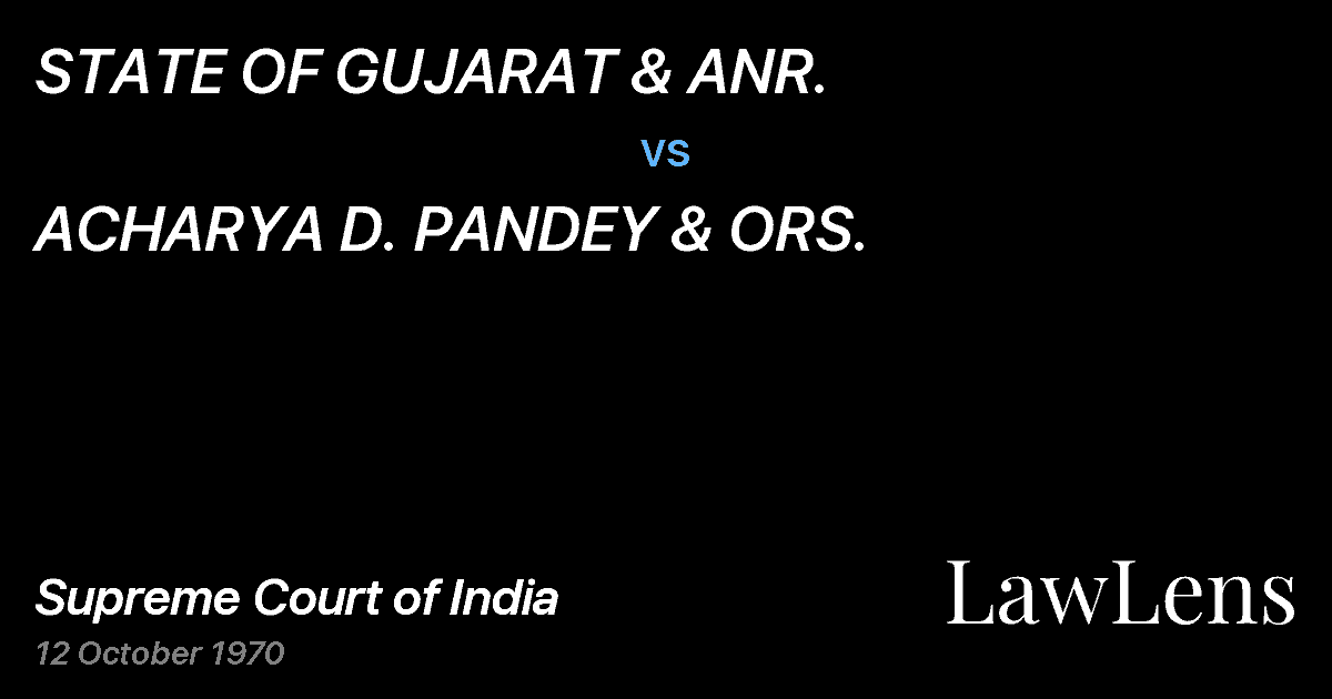 Preview image for STATE OF GUJARAT & ANR. vs. ACHARYA D. PANDEY & ORS.