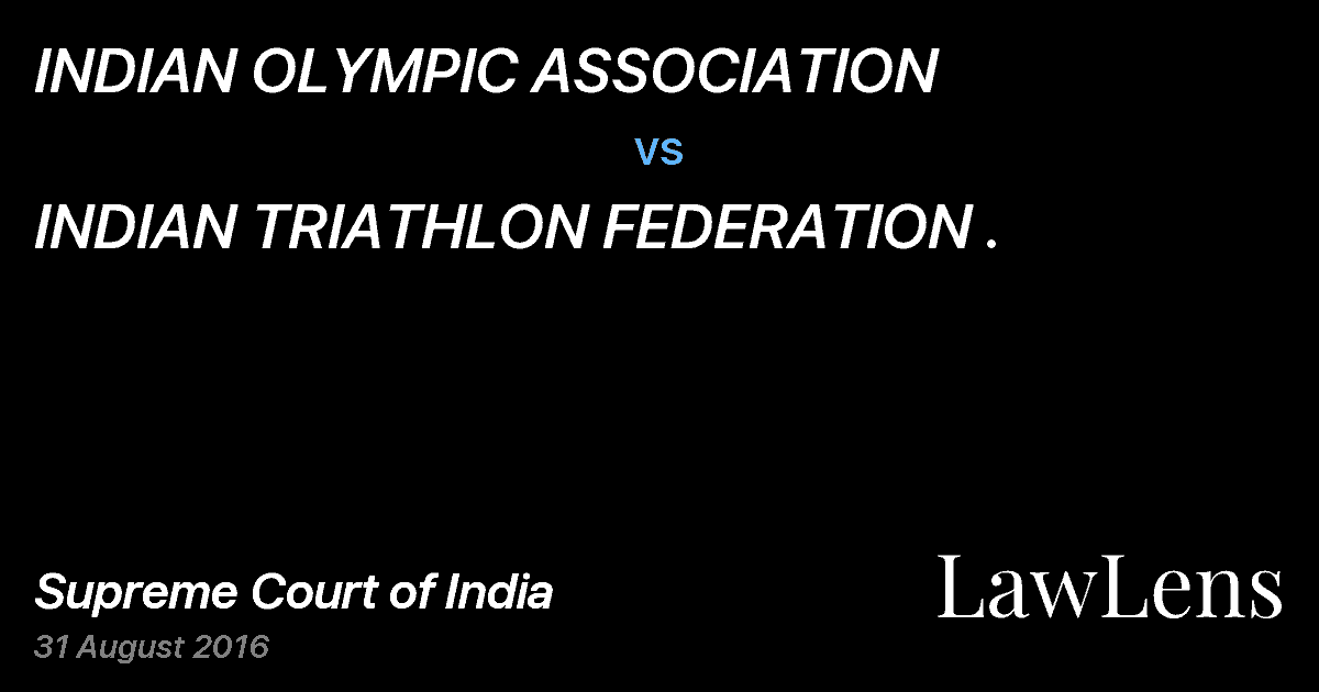 Preview image for INDIAN OLYMPIC ASSOCIATION vs. INDIAN TRIATHLON FEDERATION .
