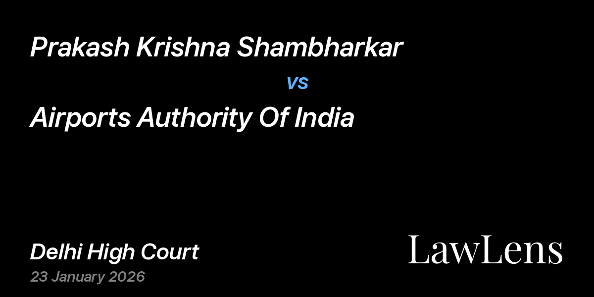 Preview image for Prakash Krishna Shambharkar vs. Airports Authority Of India