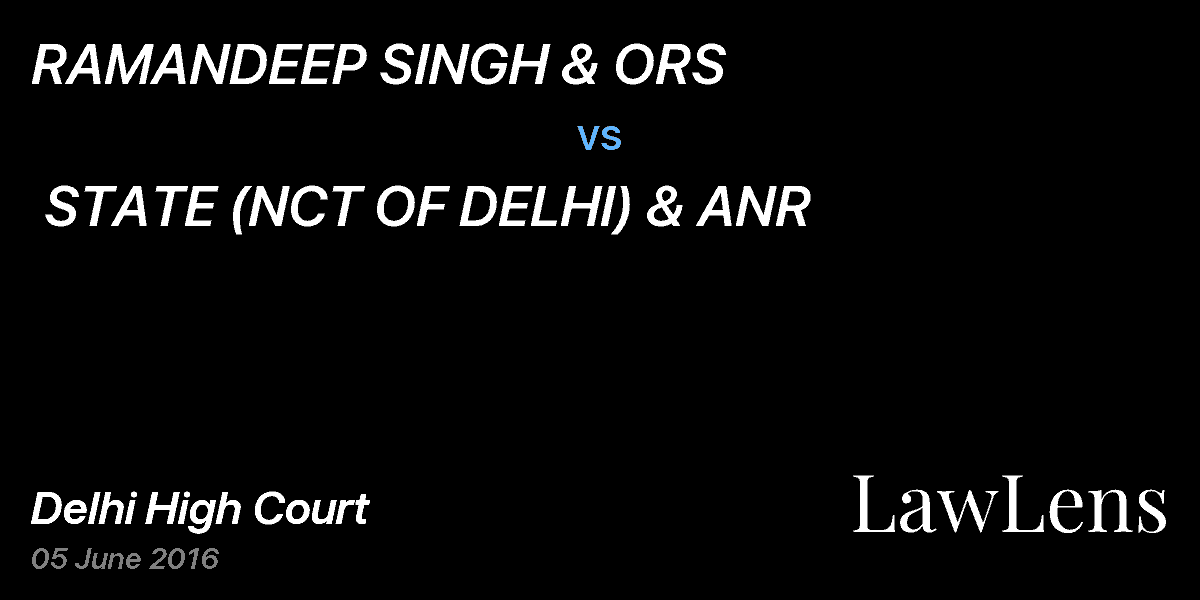Preview image for RAMANDEEP SINGH & ORS vs. STATE (NCT OF DELHI) & ANR