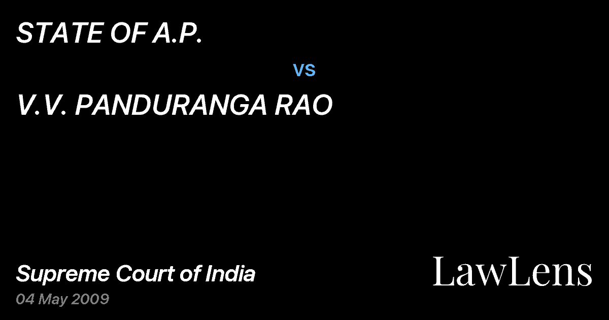 Preview image for STATE OF A.P. vs. V.V. PANDURANGA RAO