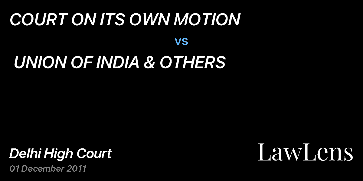 Preview image for COURT ON ITS OWN MOTION  vs.  UNION OF INDIA & OTHERS