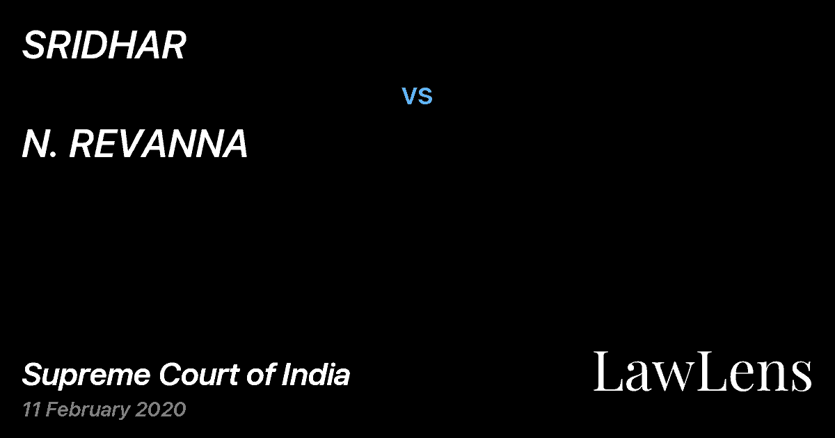 Preview image for SRIDHAR vs. N. REVANNA
