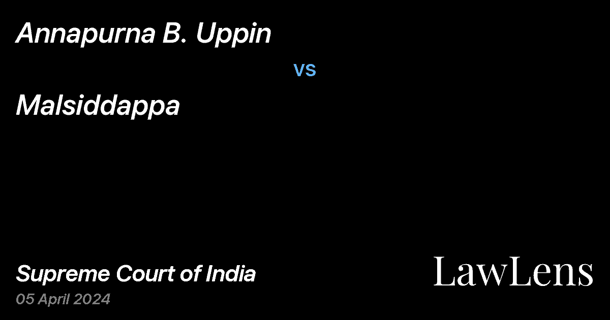 Preview image for Annapurna B. Uppin vs. Malsiddappa