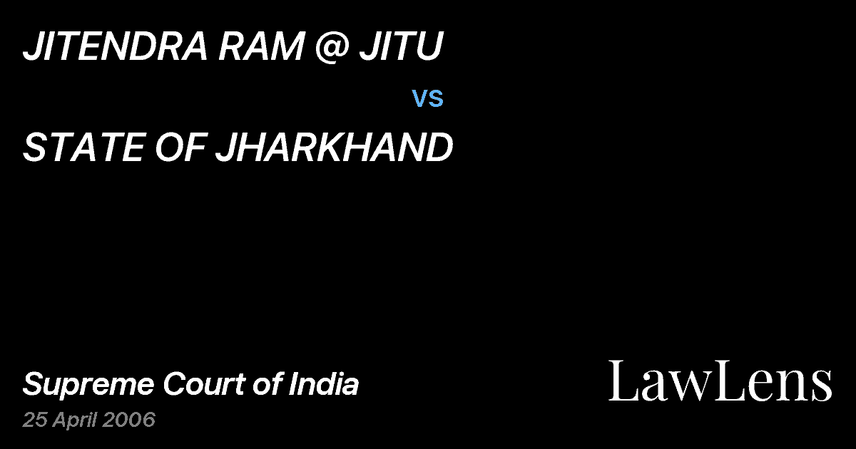 Preview image for JITENDRA RAM @ JITU vs. STATE OF JHARKHAND
