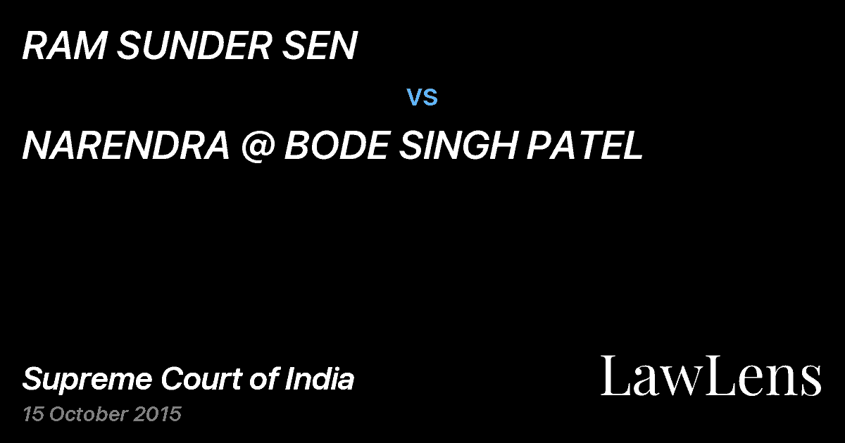 Preview image for RAM SUNDER SEN vs. NARENDRA @ BODE SINGH PATEL