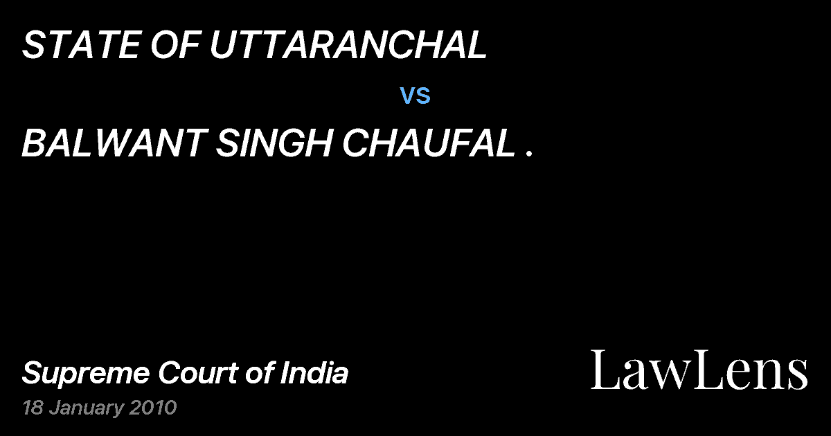 Preview image for STATE OF UTTARANCHAL vs. BALWANT SINGH CHAUFAL .