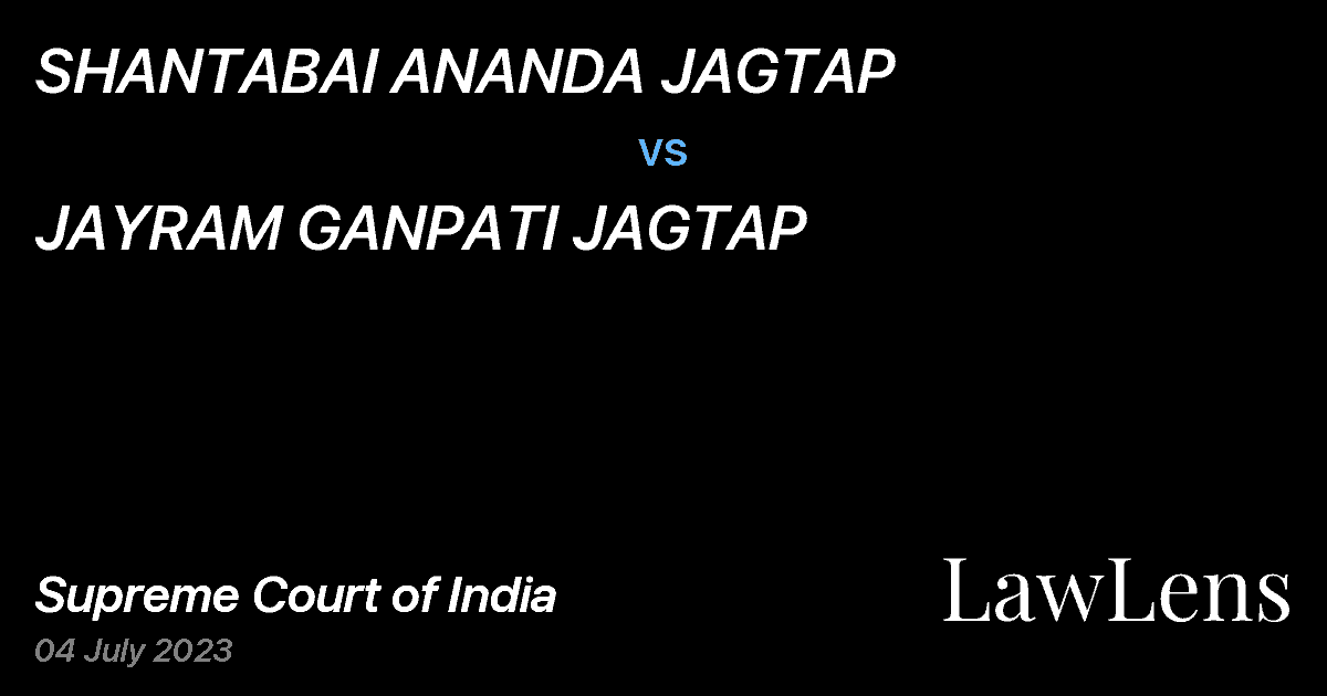 Preview image for SHANTABAI ANANDA JAGTAP vs. JAYRAM GANPATI JAGTAP