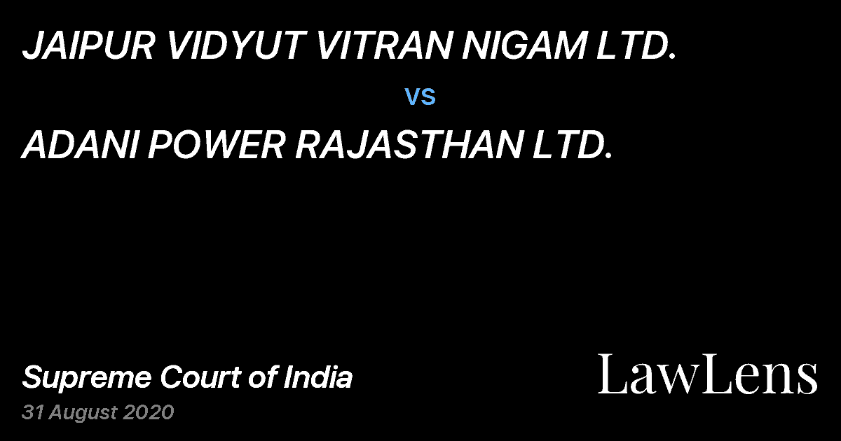 Preview image for JAIPUR VIDYUT VITRAN NIGAM LTD. vs. ADANI POWER RAJASTHAN LTD.