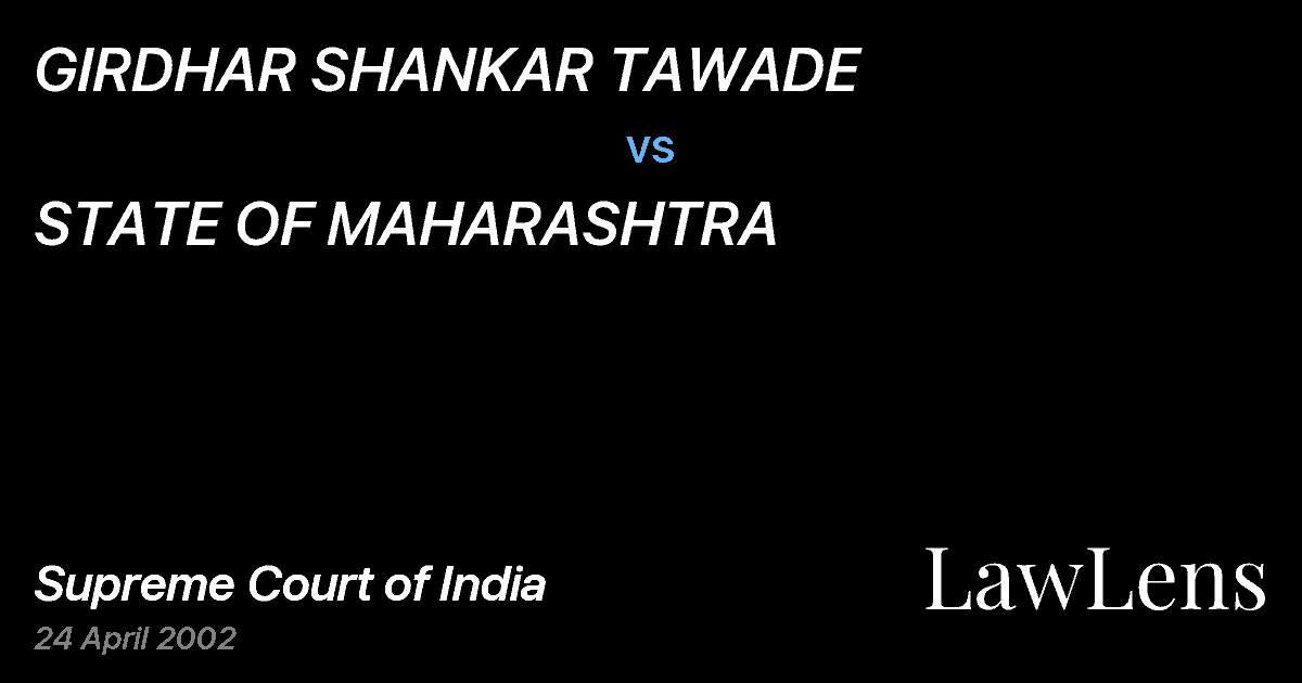 Preview image for GIRDHAR SHANKAR TAWADE vs. STATE OF MAHARASHTRA