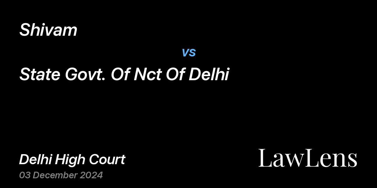 Preview image for Shivam vs. State Govt. Of Nct Of Delhi