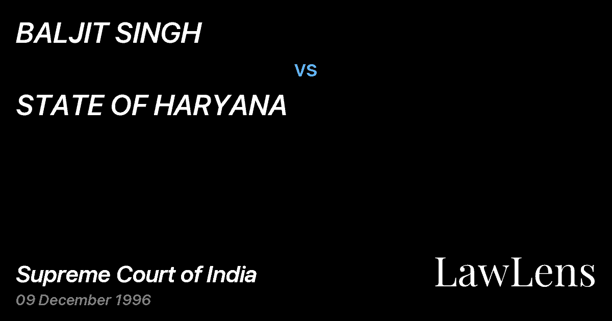 Preview image for BALJIT SINGH vs. STATE OF HARYANA
