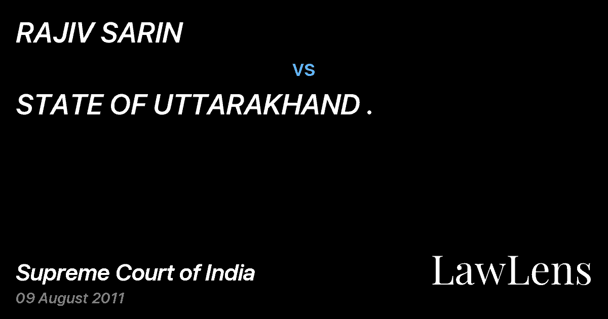Preview image for RAJIV SARIN vs. STATE OF UTTARAKHAND .