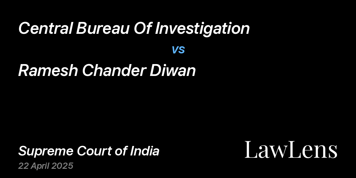 Preview image for Central Bureau Of Investigation vs. Ramesh Chander Diwan