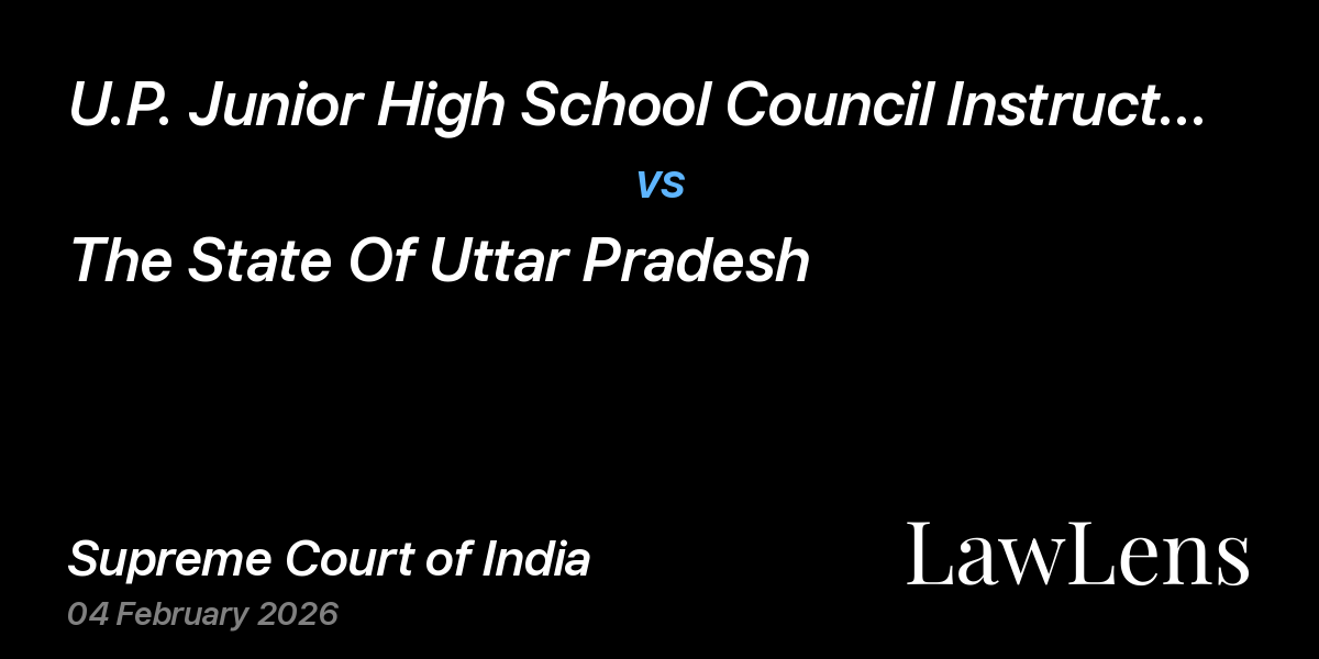 Preview image for U.P. Junior High School Council Instructor Welfare Association vs. The State Of Uttar Pradesh