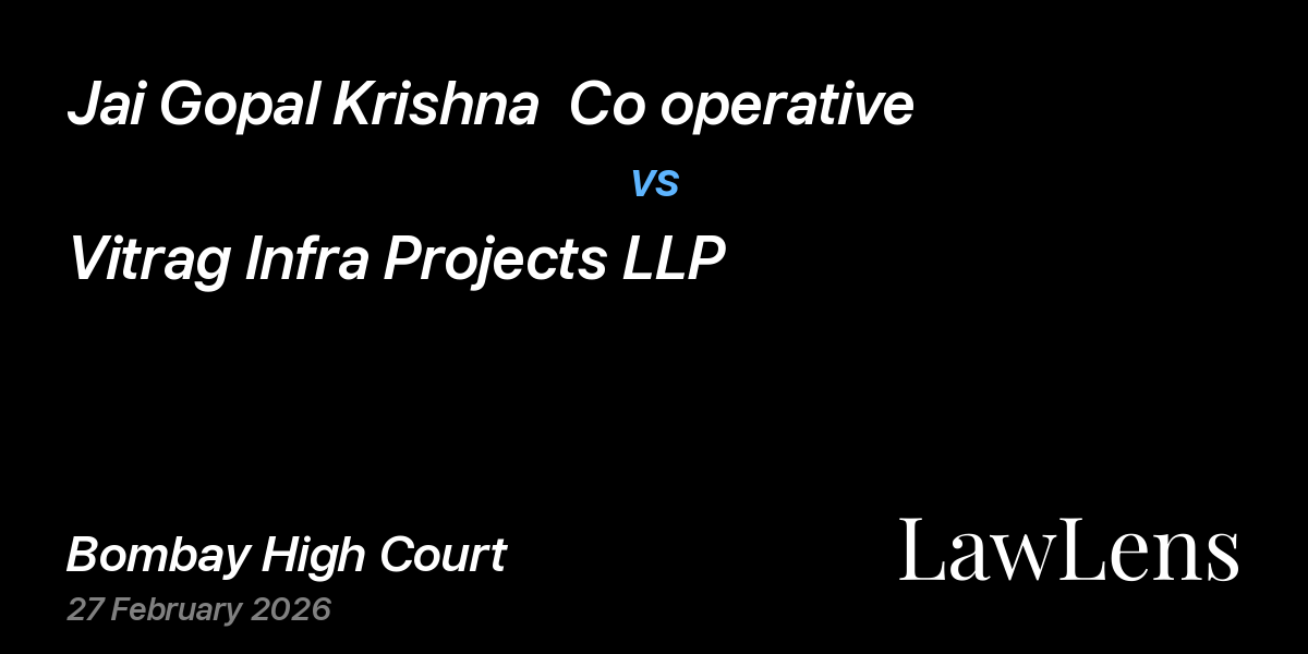 Preview image for Jai Gopal Krishna  Co operative vs. Vitrag Infra Projects LLP