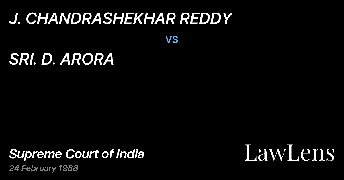 Preview image for J. CHANDRASHEKHAR REDDY vs. SRI. D. ARORA