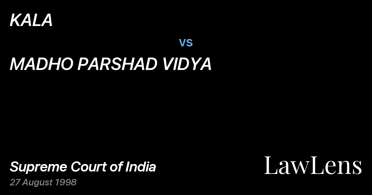Preview image for KALA vs. MADHO PARSHAD VIDYA