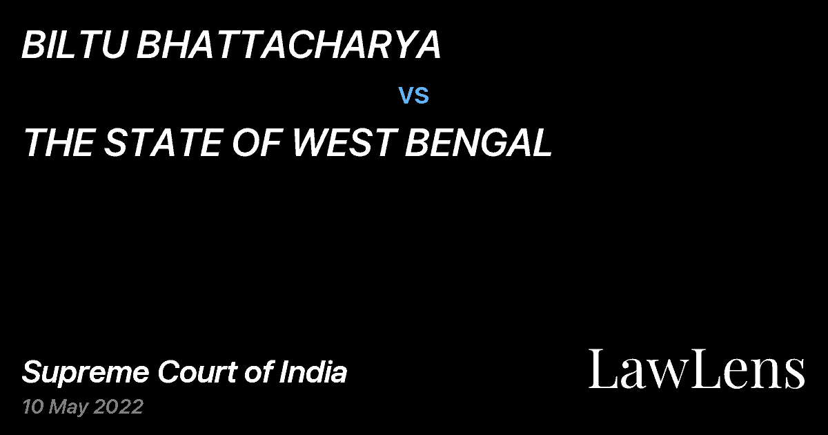 Preview image for BILTU BHATTACHARYA vs. THE STATE OF WEST BENGAL